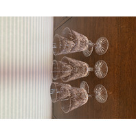 STUNNING SET(6) VTG WATERFORD Crystal LISMORE Claret Wine Glasses SIGNED 5.75"H
