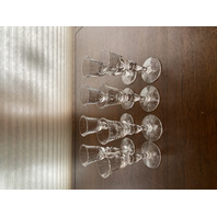 STUNNING SET(8) VTG HAWKES Crystal ALLEGRO Cordial Glasses SIGNED 4.25"H