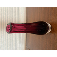 STUNNING VTG MURANO Cranberry & Blue SOMMEROSO Art Glass Vase 11.25"H ITALY