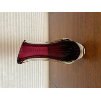 STUNNING VTG MURANO Cranberry & Blue SOMMEROSO Art Glass Vase 11.25"H ITALY