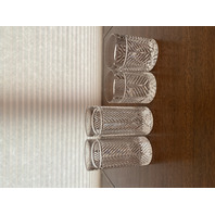 BEAUTIFUL SET(4) HERRINGBONE Crystal Tumbler/Old Fashioned Glasses