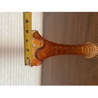 VTG IMPERIAL Marigold Iridescent Carnival Ripple Glass Swung Vase 10.5"H