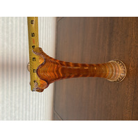 VTG IMPERIAL Marigold Iridescent Carnival Ripple Glass Swung Vase 10.5"H