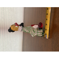 BEAUTIFUL UNIQUE MURANO Multicolored Clown W/Black Hat/Bowtie Figurine 8"H HTF