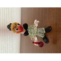 BEAUTIFUL UNIQUE MURANO Multicolored Clown W/Black Hat/Bowtie Figurine 8"H HTF