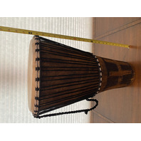 BEAUTIFUL LARGE HAND MADE ANTIQUE Djembe Drum 23.5"H