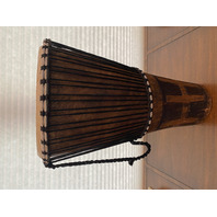 BEAUTIFUL LARGE HAND MADE ANTIQUE Djembe Drum 23.5"H