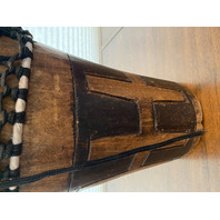 BEAUTIFUL LARGE HAND MADE ANTIQUE Djembe Drum 23.5"H