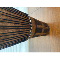 BEAUTIFUL LARGE HAND MADE ANTIQUE Djembe Drum 23.5"H