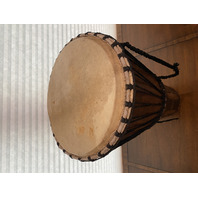BEAUTIFUL LARGE HAND MADE ANTIQUE Djembe Drum 23.5"H