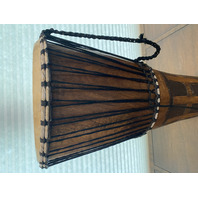 BEAUTIFUL LARGE HAND MADE ANTIQUE Djembe Drum 23.5"H