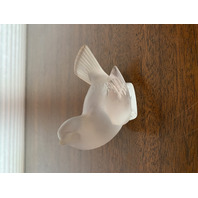 SET Of 2 LALIQUE Frosted Crystal Bird Figurines SIGNED, FRANCE (DAMAGED)