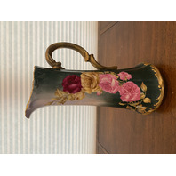BEAUTIFUL ANTIQUE T & V LIMOGES HAND PANTED Floral Tankard Pitcher 15"H