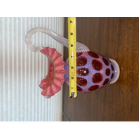 50TH ANNIVERSARY FENTON Cranberry Opalescent COIN DOT Pitcher 10"H SIGNED