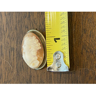 STUNNING ANTIQUE Carved Shell Cameo ART NOUVEAU Woman Brooch/Pendant