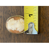 STUNNING ANTIQUE Carved Shell Cameo ART NOUVEAU Woman Brooch/Pendant