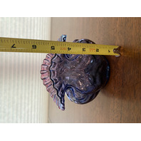 GORGEOUS VTG FENTON Mulberry Quilted Optic Ruffled Rim Melon Glass Vase 5"H