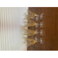 STUNNING SET 8 Fostoria VERSAILLES TOPAZ Etched Water Goblets 8.25" DISCONTINUED