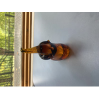 Amber Gold Glass Elephant Paperweight 4.75"H