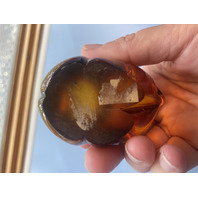 Amber Gold Glass Elephant Paperweight 4.75"H