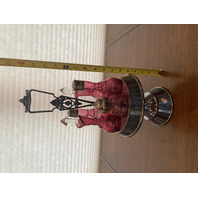 ANTIQUE Victorian Cranberry 6 Piece Silver Plate Rotating Castor Cruet SET 16"H