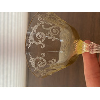 BEAUTIFUL SET(8) Fostoria VERSAILLES TOPAZ Champagne/Tall Sherbet Glasses 6"H