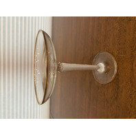 BEAUTIFUL VTG Clear W/Gold Trim Air Twist Stem Glass Compote 6.5"H