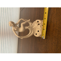 BEAUTIFUL PAIR Of White Nude Woman Dancer Ceramic Flower Frogs 6.75"H GERMANY