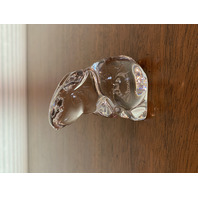 VTG Baccarat Crystal Seated Bunny/Rabbit Paperweight SIGNED FRANCE 3.25"H