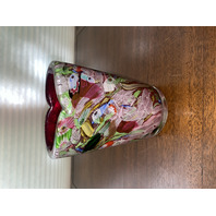 STUNNING AVeM Bizantino Multicolored Millefiori Art Glass Vase 7.75"H ITALY