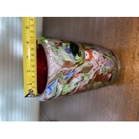 STUNNING AVeM Bizantino Multicolored Millefiori Art Glass Vase 7.75"H ITALY