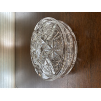 STUNNING American Brilliant ABP Cut Crystal Star Pattern Lidded Power Jar 6"W
