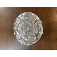 STUNNING American Brilliant ABP Cut Crystal Star Pattern Lidded Power Jar 6"W