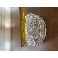 STUNNING American Brilliant ABP Cut Crystal Star Pattern Lidded Power Jar 6"W
