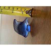 GORGEOUS VTG LALIQUE Crystal Cobalt Blue Fish Paperweight SIGNED 2"L FRANCE