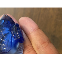 GORGEOUS VTG LALIQUE Crystal Cobalt Blue Fish Paperweight SIGNED 2"L FRANCE
