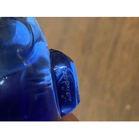 GORGEOUS VTG LALIQUE Crystal Cobalt Blue Fish Paperweight SIGNED 2"L FRANCE