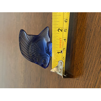 GORGEOUS VTG LALIQUE Crystal Cobalt Blue Fish Paperweight SIGNED 2"L FRANCE