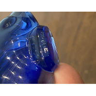 GORGEOUS VTG LALIQUE Crystal Cobalt Blue Fish Paperweight SIGNED 2"L FRANCE