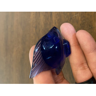 GORGEOUS VTG LALIQUE Crystal Cobalt Blue Fish Paperweight SIGNED 2"L FRANCE