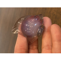 GORGEOUS VTG LALIQUE Crystal Light Purple Fish Paperweight SIGNED 2"L FRANCE