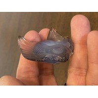 GORGEOUS VTG LALIQUE Crystal Light Purple Fish Paperweight SIGNED 2"L FRANCE