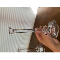 STUNNING PAIR Of VTG VAL ST LAMBERT Crystal ELYSEE Candlesticks SIGNED 10.75"H