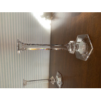 STUNNING PAIR Of VTG VAL ST LAMBERT Crystal ELYSEE Candlesticks SIGNED 10.75"H