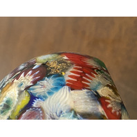 STUNNING VTG Multicolored MILLEFIORI Satin Glass Paperweight 2.5"H ITALY 1887
