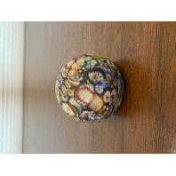 STUNNING VTG Multicolored MILLEFIORI Satin Glass Paperweight 2.5"H ITALY 1887