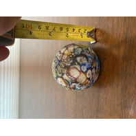 STUNNING VTG Multicolored MILLEFIORI Satin Glass Paperweight 2.5"H ITALY 1887
