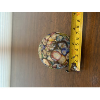 STUNNING VTG Multicolored MILLEFIORI Satin Glass Paperweight 2.5"H ITALY 1887