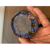 STUNNING VTG Multicolored MILLEFIORI Standing Peacock Glass Paperweight 2.75"H