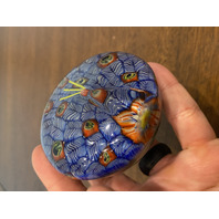 STUNNING VTG Multicolored MILLEFIORI Standing Peacock Glass Paperweight 2.75"H